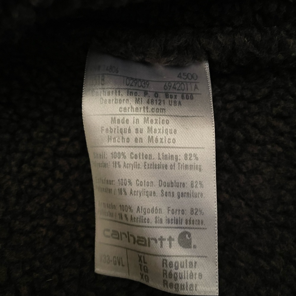 Carhartt XL gray duck vest fleece-lined embroidered - Picture 6 of 9